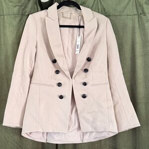 Tahari Cream Double-Breasted Blazer